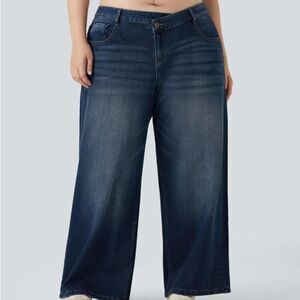 Halara Flex™ Asymmetric Wide Leg Jeans, NWOT! Size 1X
